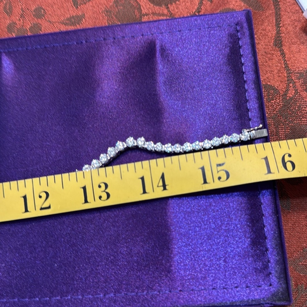 NWT 16” Swarovski Silver Crystal Necklace - Picture 6 of 12